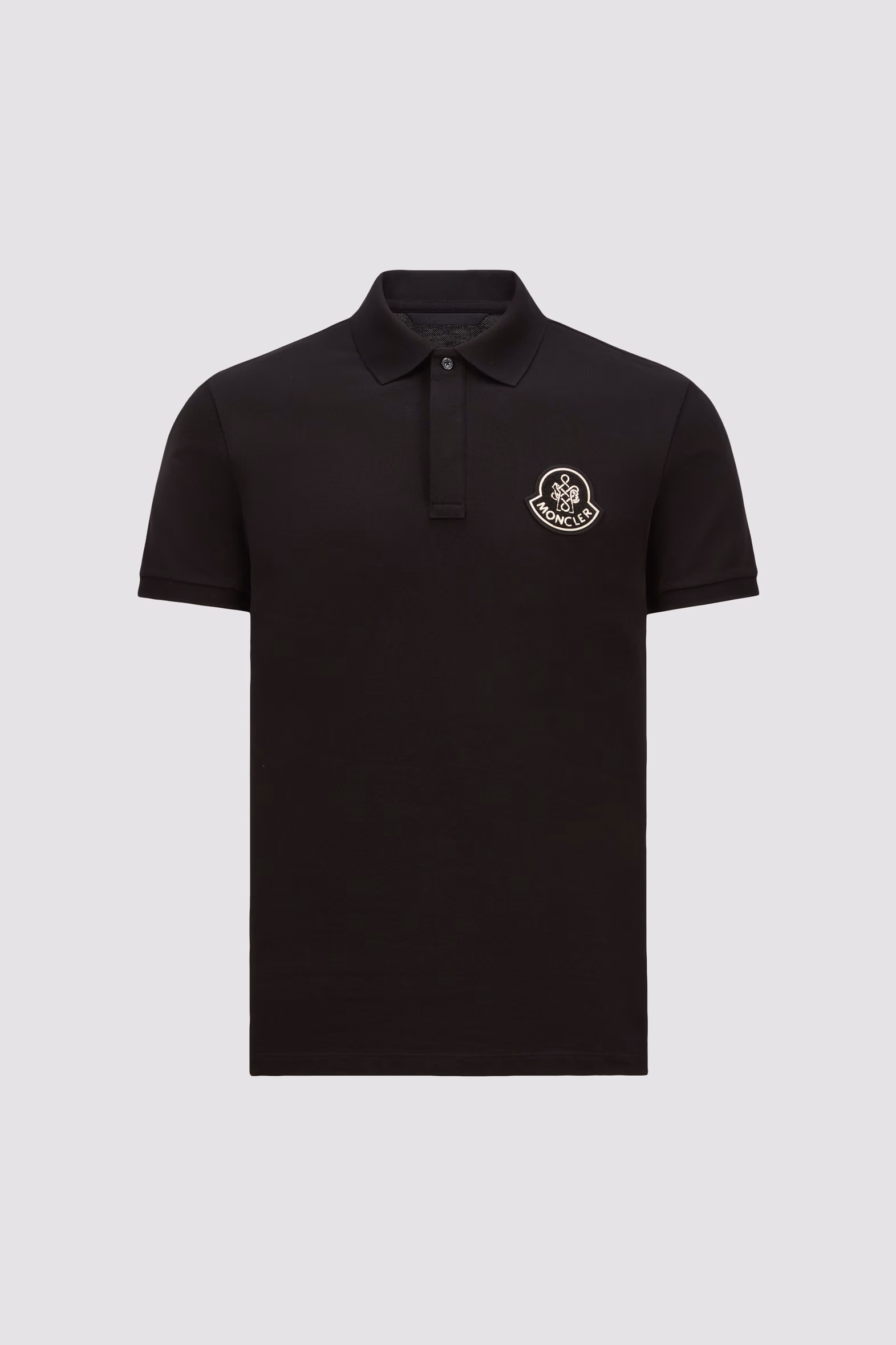 Year of the Snake Patch Cotton Piquet Polo Shirt Men Black Moncler 2